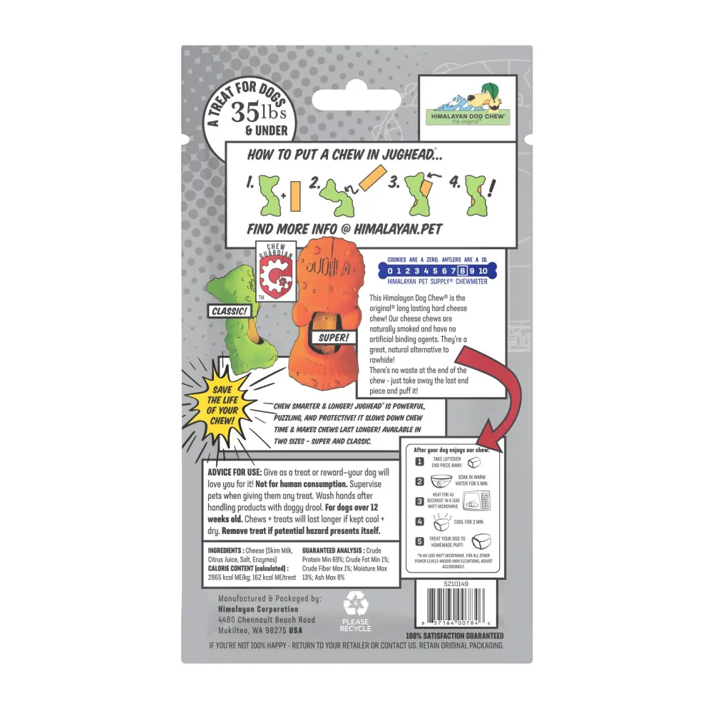 Himalayan Pet Supply Dental & Hard Chews^Jughead Cheese Dog Treats, Classic, 2-oz