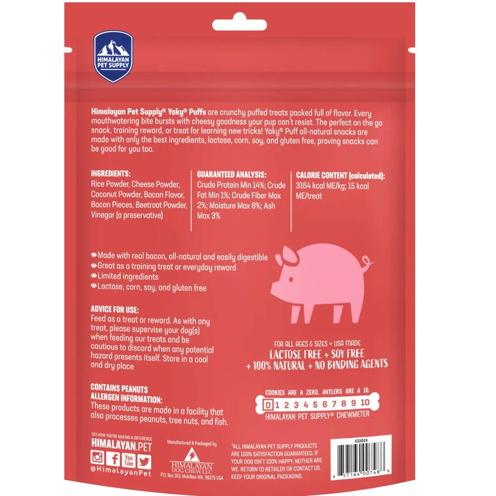 Himalayan Pet Supply Biscuits & Crunchy Treats^yakyPUFF Bacon Flavor Dog Treats, 3-oz