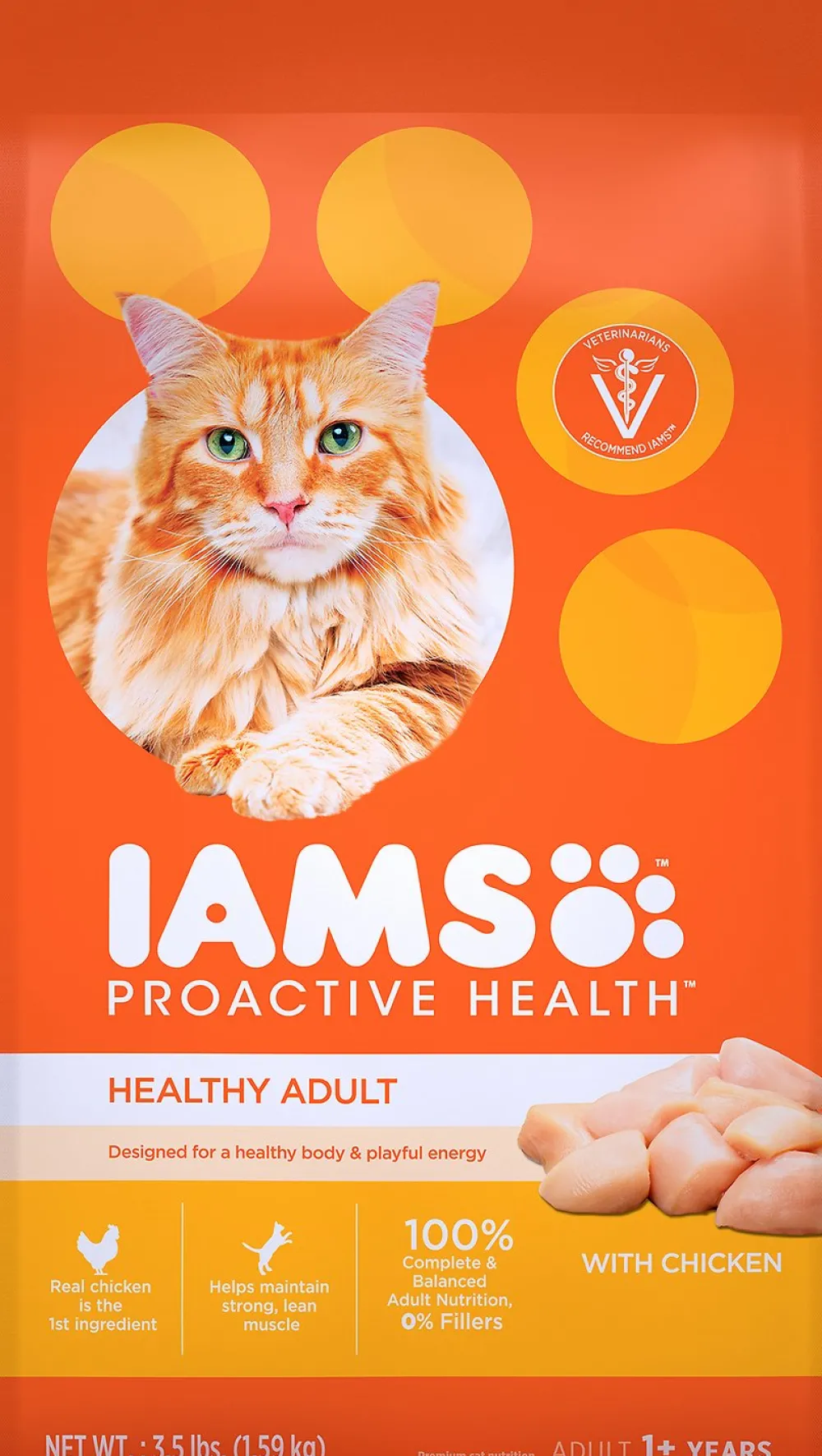 Iams Dry Food^ProActive Health Healthy Adult Original with Chicken Dry Cat Food, 3.5-lb