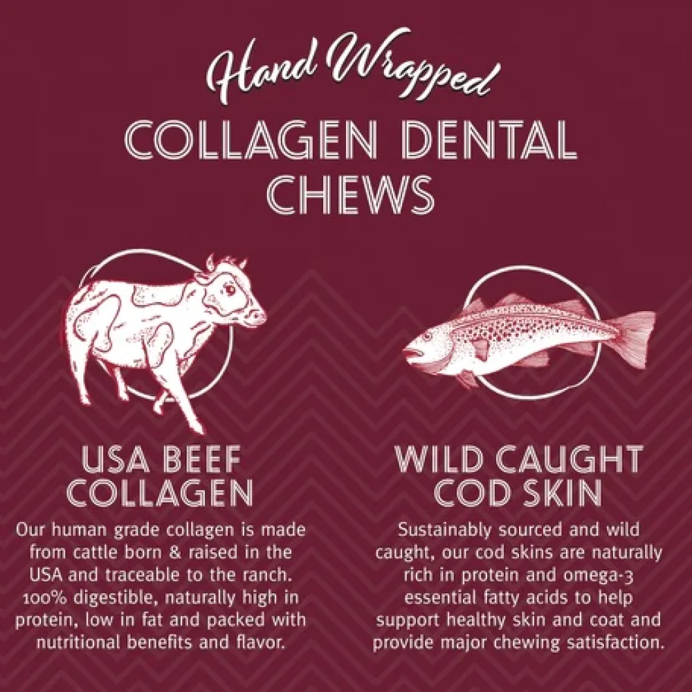Icelandic+ Dental & Hard Chews^Beef Collagen Dental Chews with Cod Skin Dog Treat, 4-in, 1-count [DISPLAY]