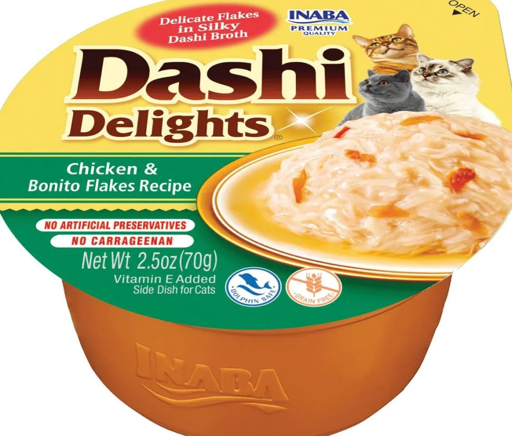 Inaba Food Toppings^Dashi Delights Chicken & Bonita Flakes Cat Food Topper & Treats, 2.5-oz