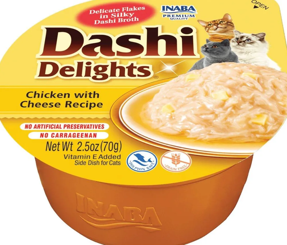 Inaba Food Toppings^Dashi Delights Chicken with Cheese Cat Food Topper & Treats, 2.5-oz