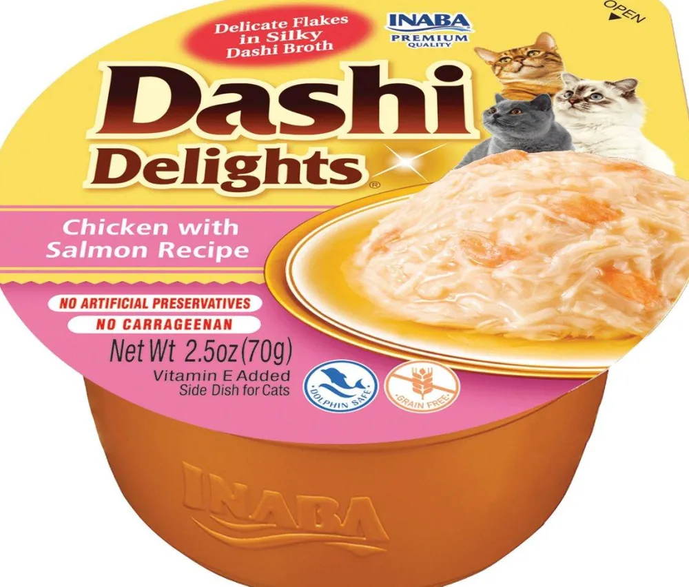 Inaba Food Toppings^Dashi Delights Chicken with Salmon Cat Food Topper & Treats, 2.5-oz