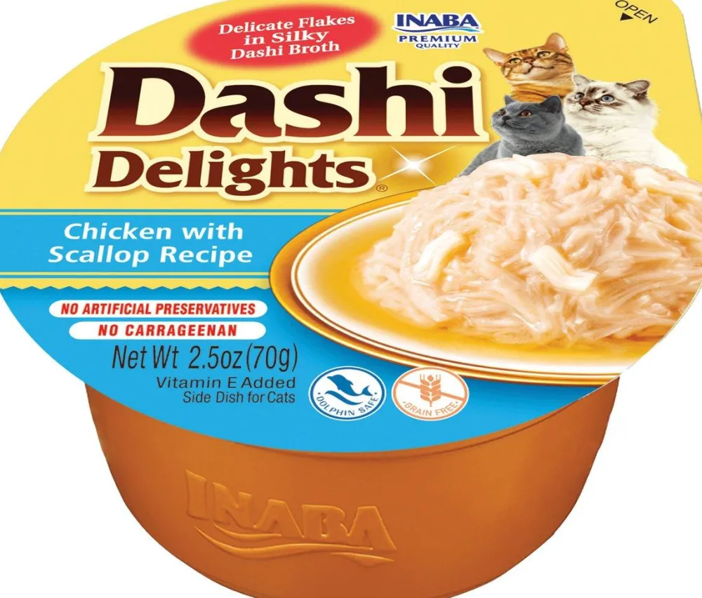 Inaba Food Toppings^Dashi Delights Chicken with Scallop Cat Food Topper & Treats, 2.5-oz