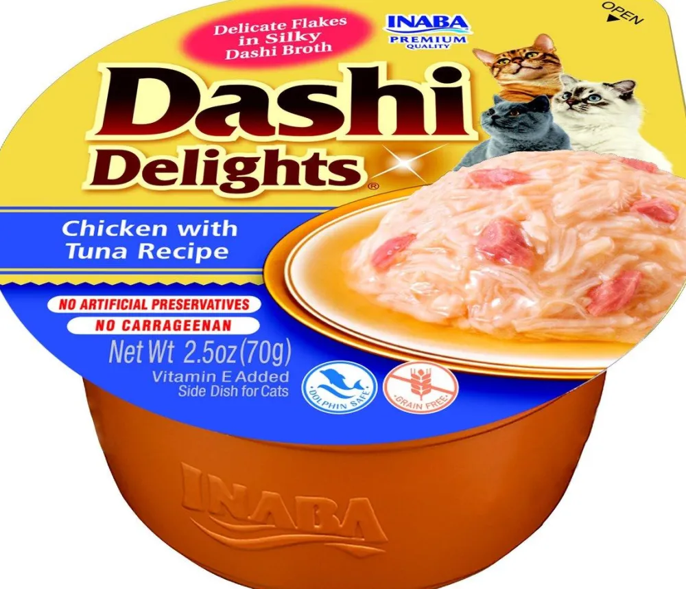 Inaba Food Toppings^Dashi Delights Chicken with Tuna Cat Food Topper & Treats, 2.5-oz