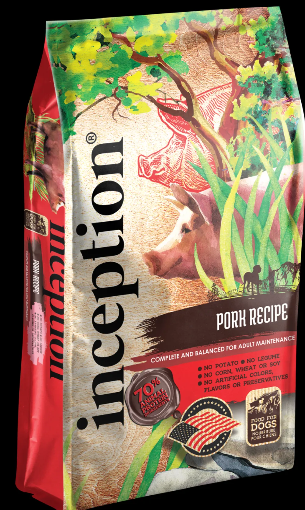 Inception Dry Food^Pork Recipe Whole Grain Dry Dog Food, 4-lb