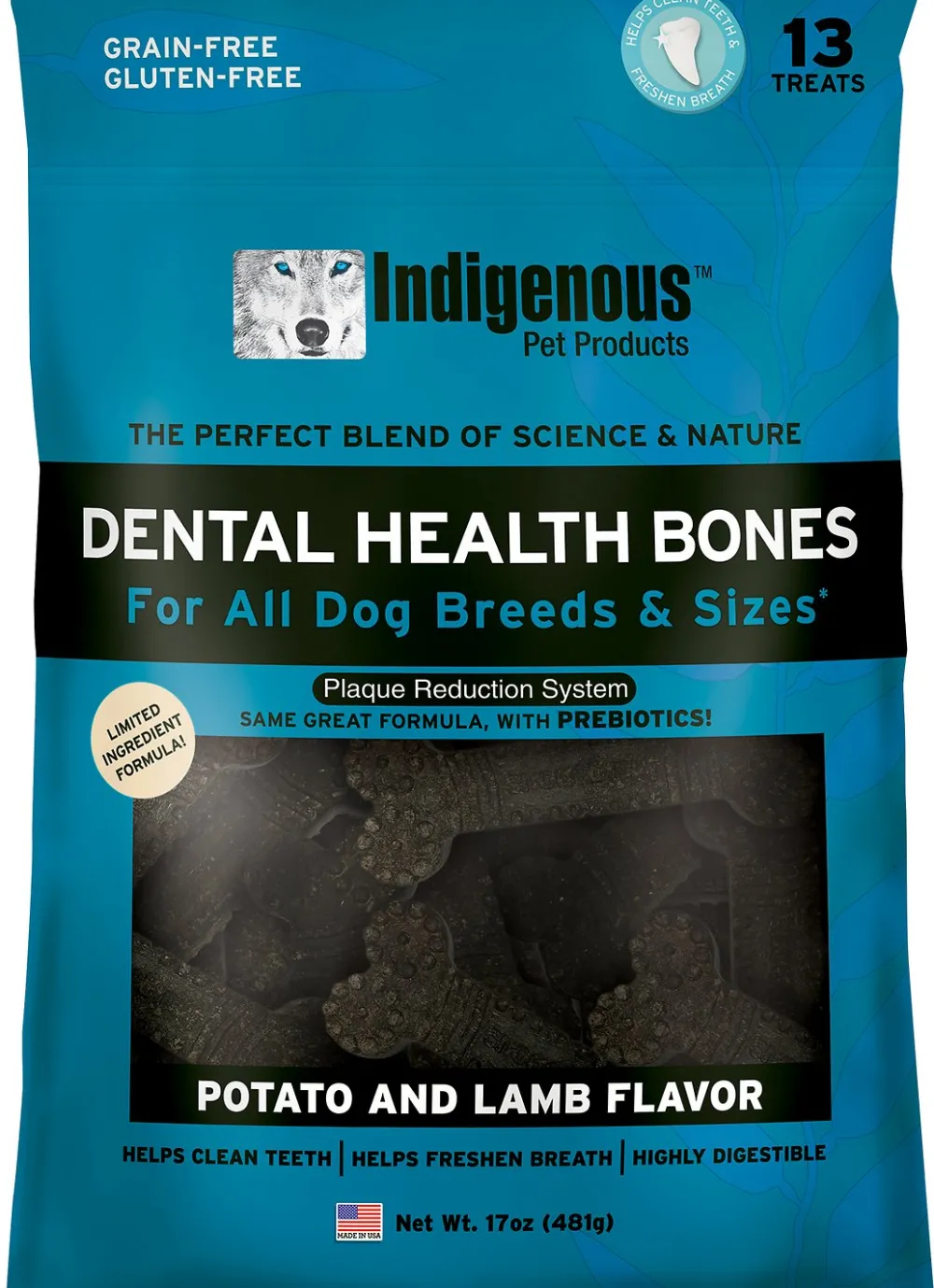 Indigenous Pet Dental & Hard Chews^Indigenous Potato & Lamb Dental Bones Dog Treats, 13-count