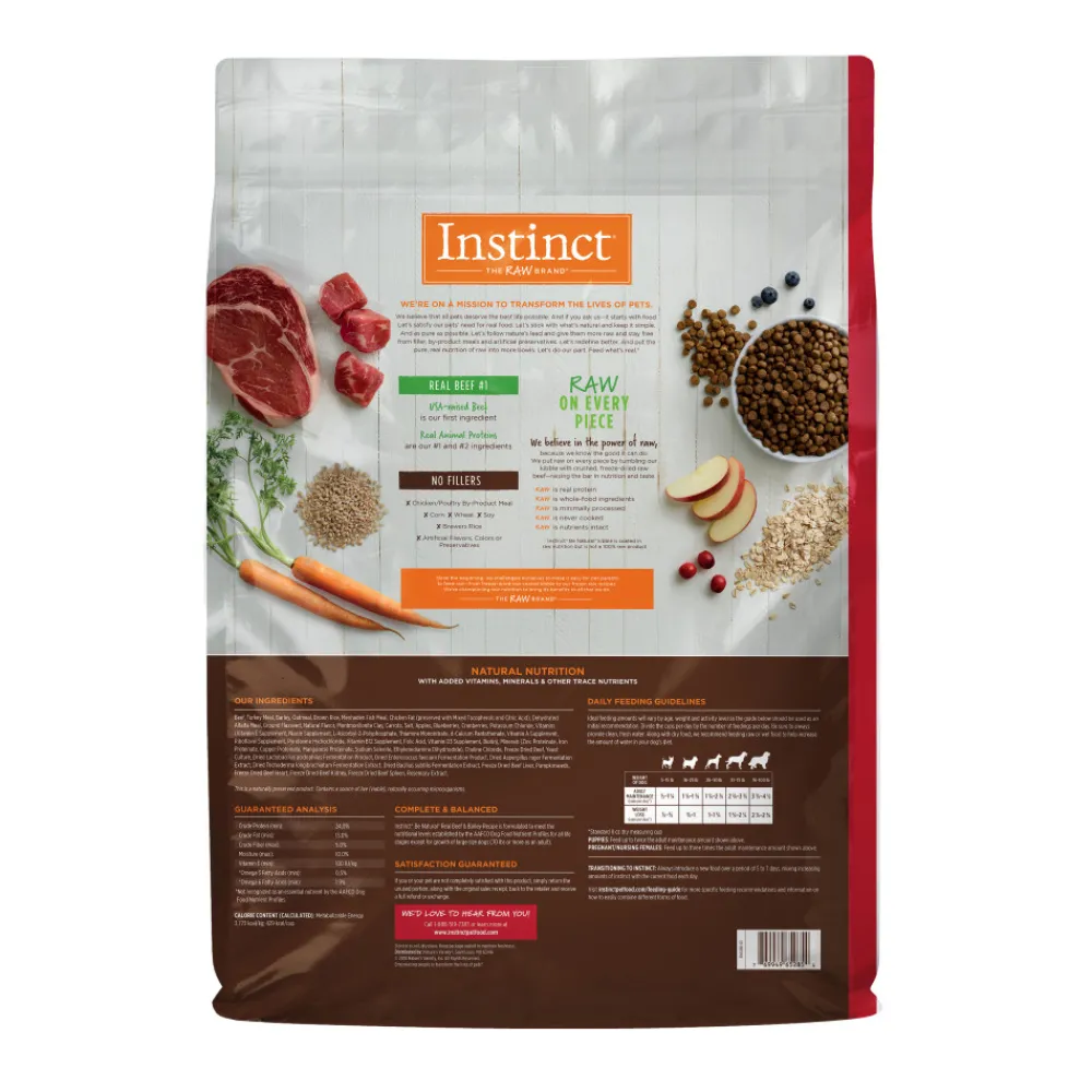 Instinct Dry Food^Be Natural Real Beef & Barley Dry Dog Food, 25-lb