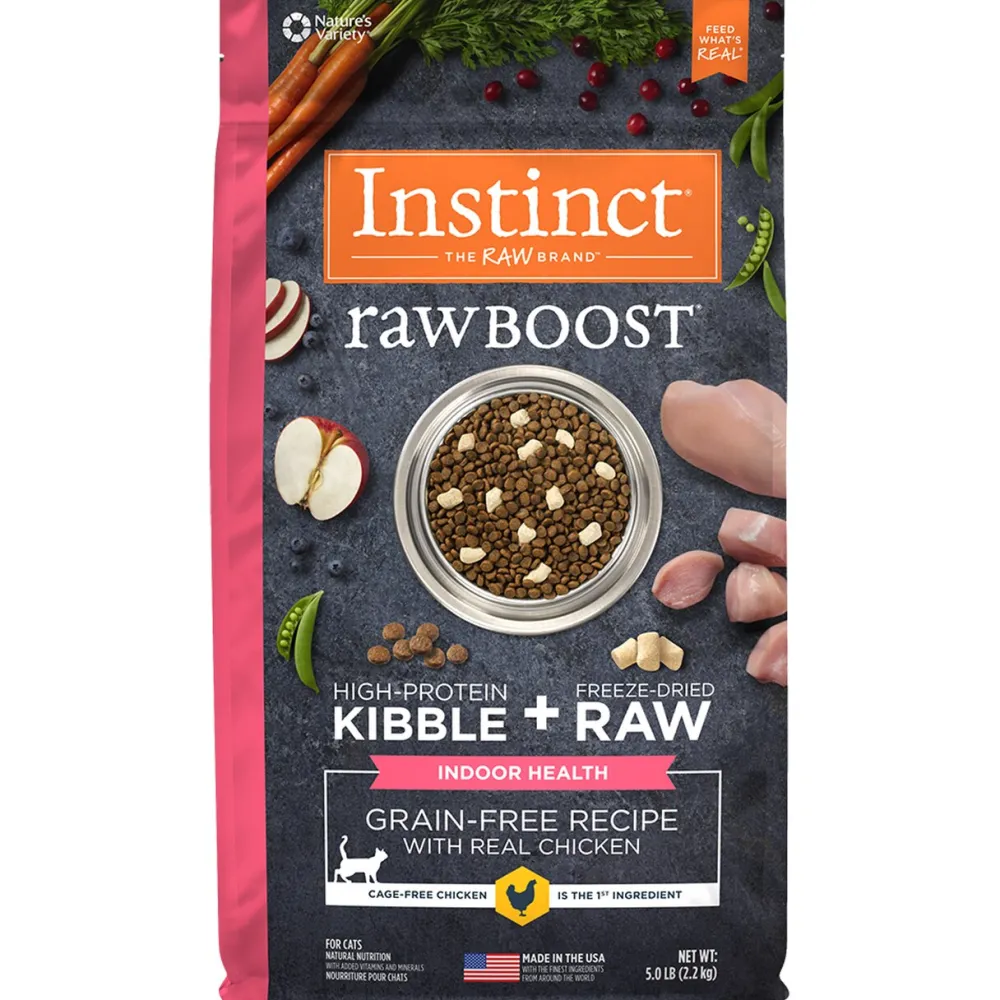 Instinct Dry Food^Raw Boost Indoor Health Grain-Free Recipe with Real Chicken Dry Cat Food, 5-lb