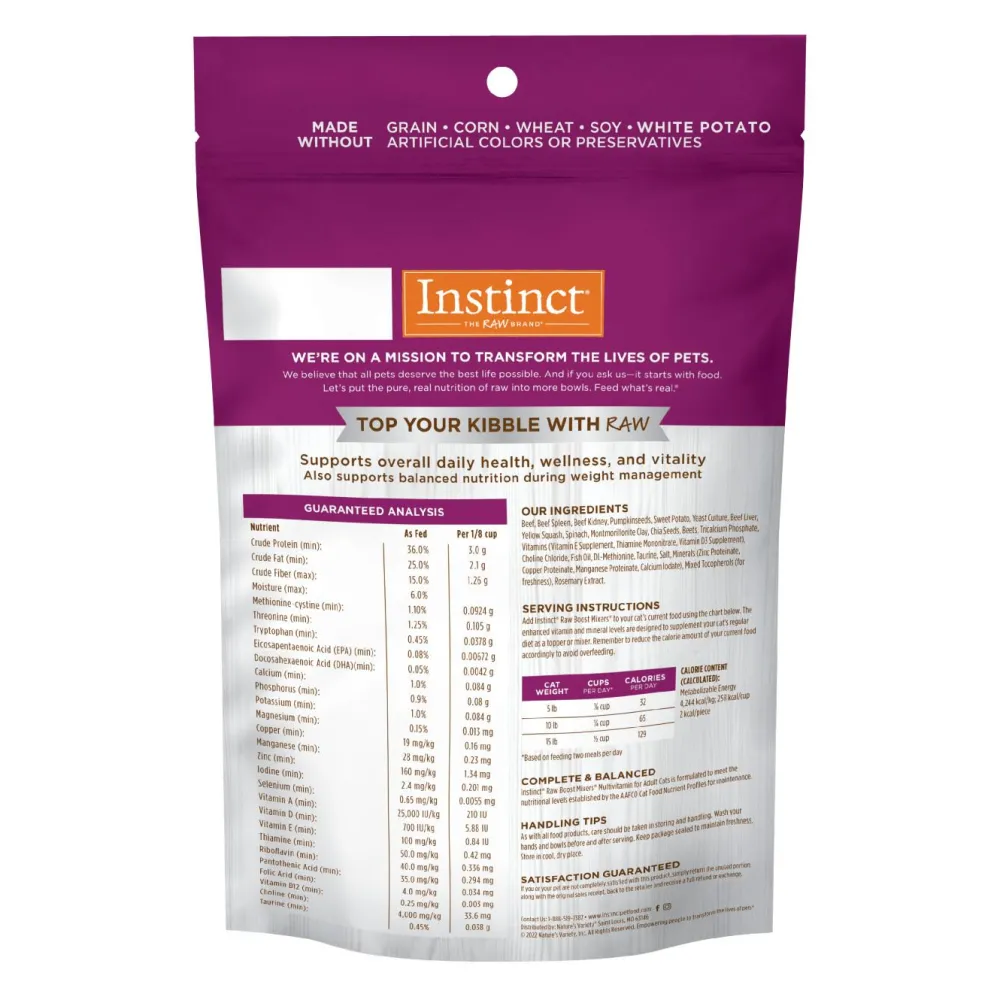 Instinct Food Toppings^Raw Boost Mixers Multivitamin Freeze-Dried Cat Food Topper, 5.5-oz