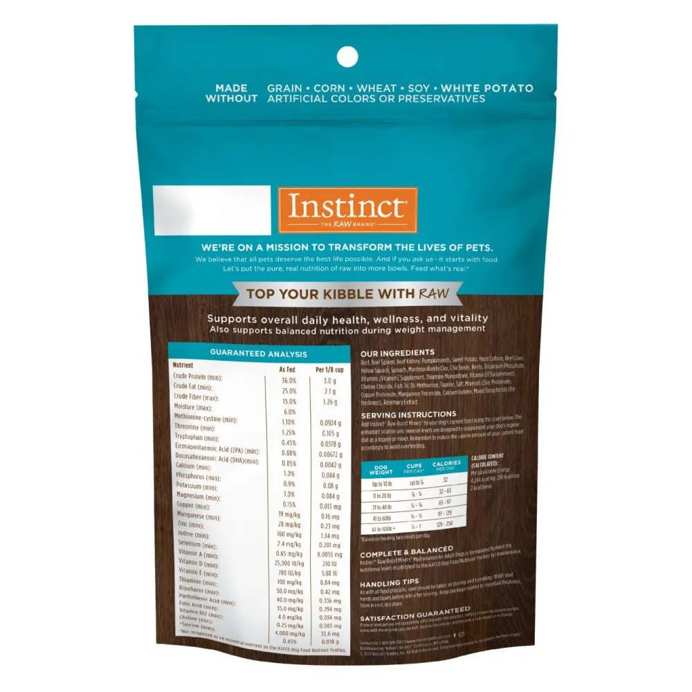 Instinct Food Toppings^Raw Boost Mixers Multivitamin Freeze-Dried Dog Food Topper, 12-oz