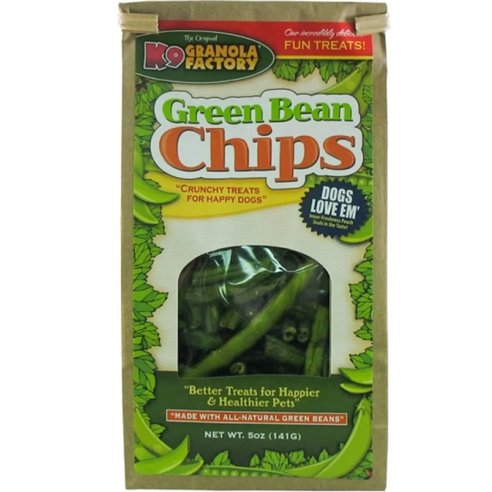 K9 Granola Factory Biscuits & Crunchy Treats^Green Bean Chips Dog Treats, 5-oz