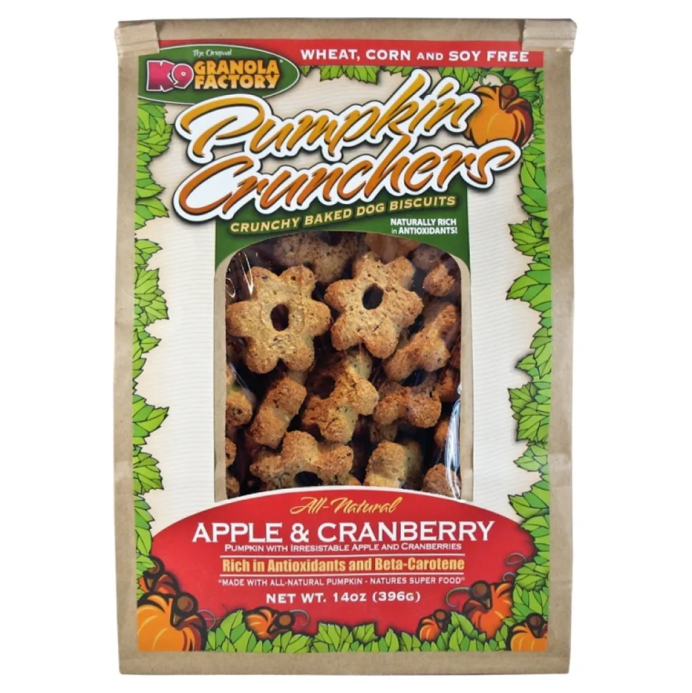 K9 Granola Factory Biscuits & Crunchy Treats^Pumpkin Crunchers with Apples & Cranberries Dog Treats, 14-oz
