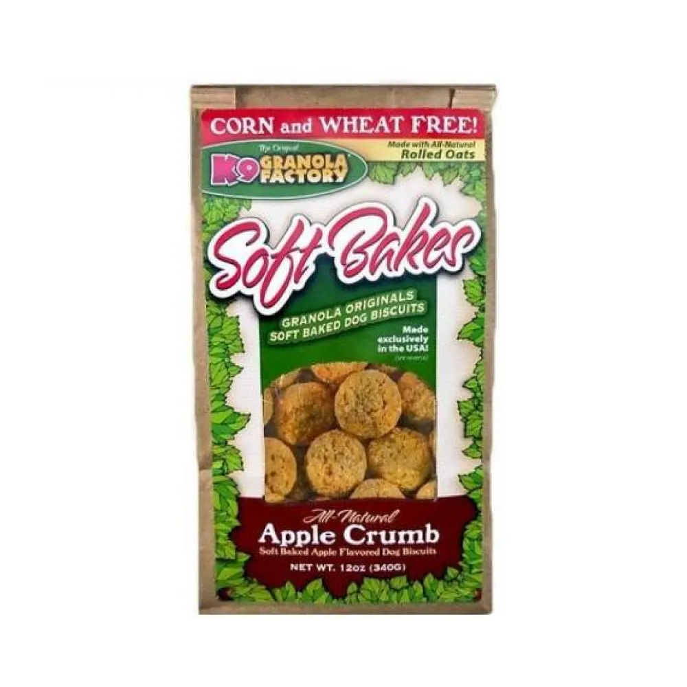 K9 Granola Factory Biscuits & Crunchy Treats^Soft Bakes Apple Crumb Dog Treats, 12-oz
