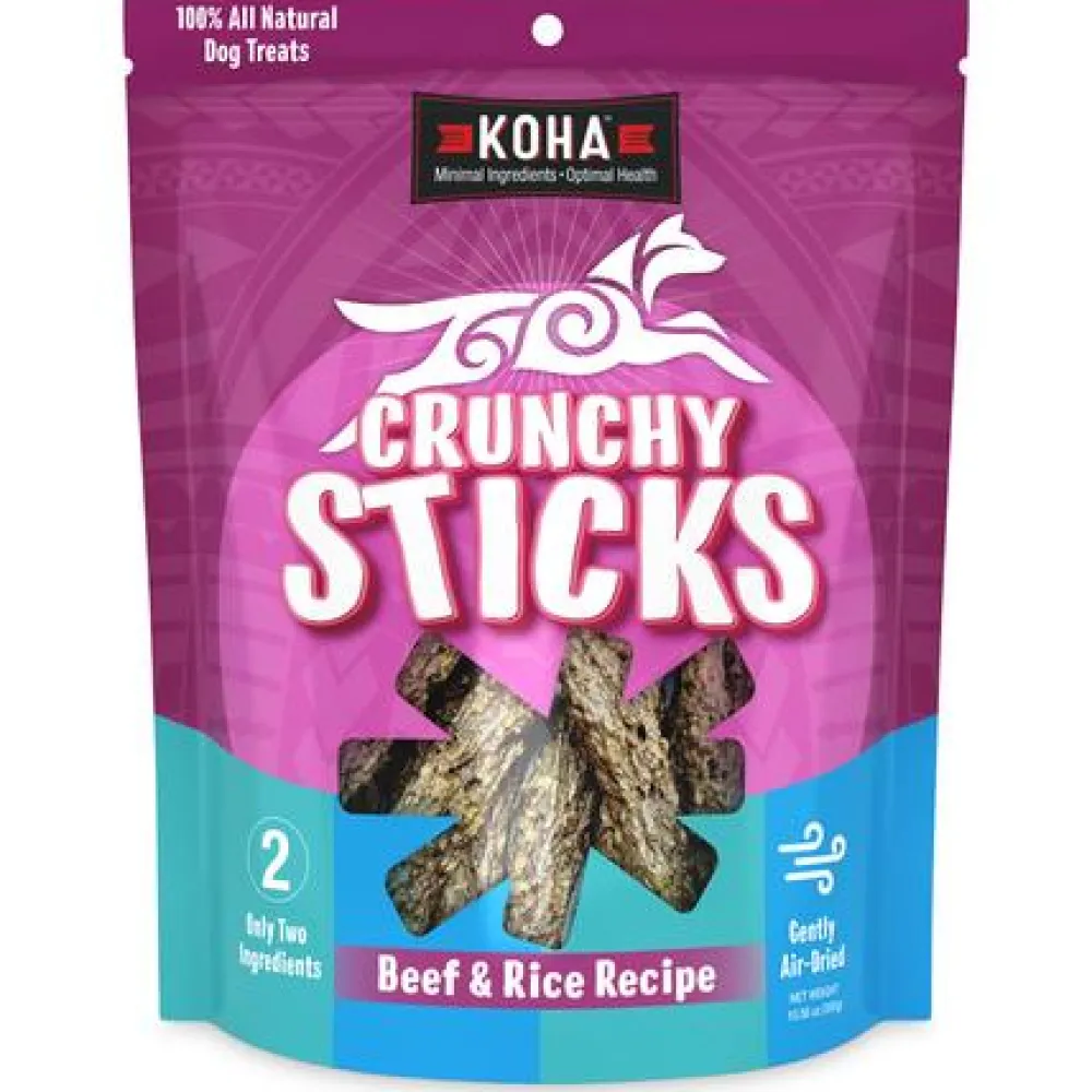 Koha Biscuits & Crunchy Treats^Crunchy Sticks Beef & Rice Recipe Dog Treats, 10.58-oz