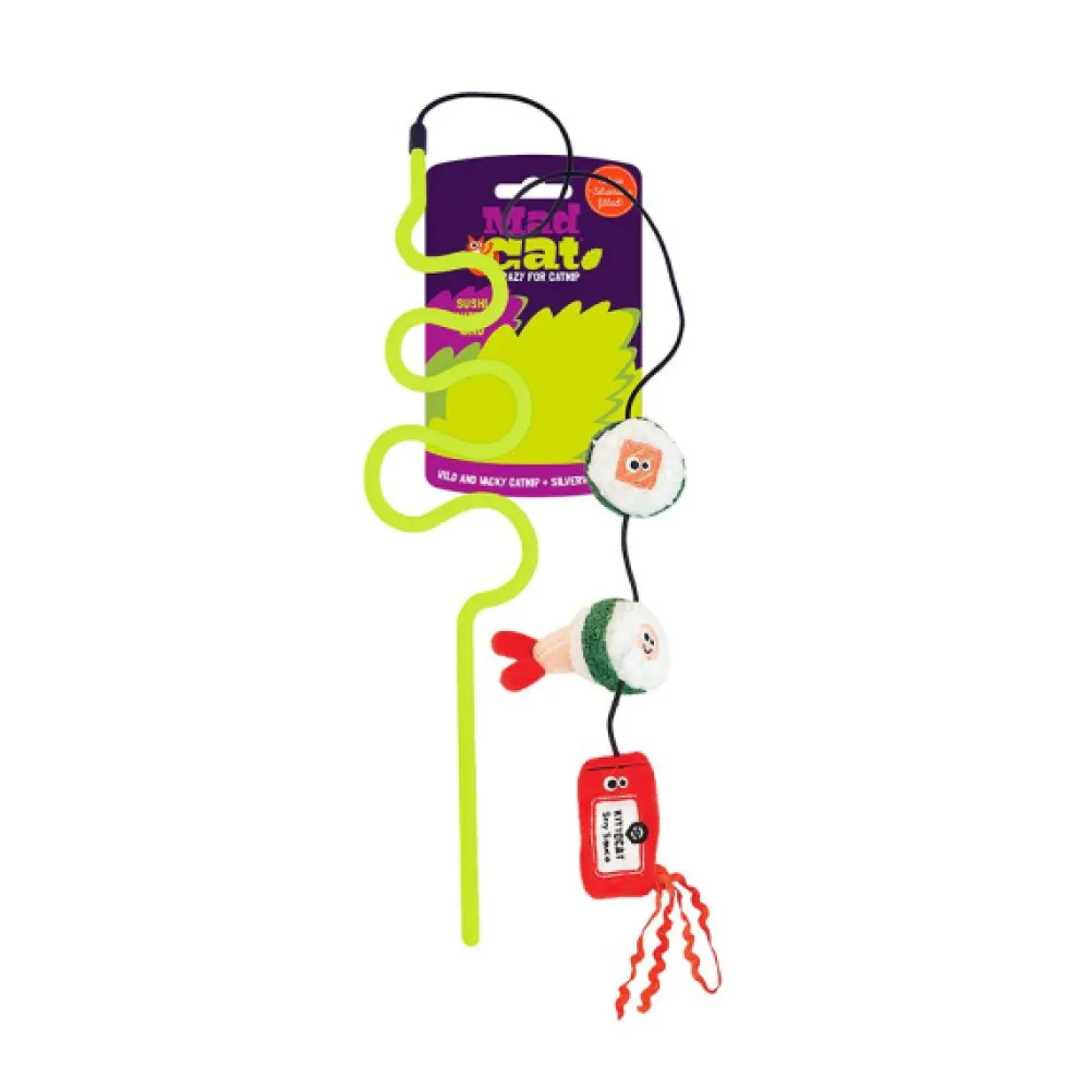 Mad Cat Toys | Toys^Sushi Swatter Catnip & Silvervine Wand Cat Toy