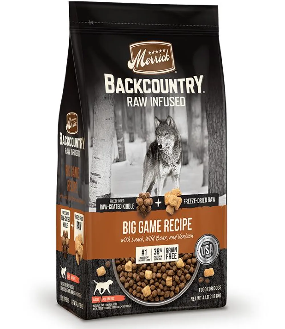Merrick Dry Food^Backcountry Raw Infused Big Game Recipe Dry Dog Food, 20-lb