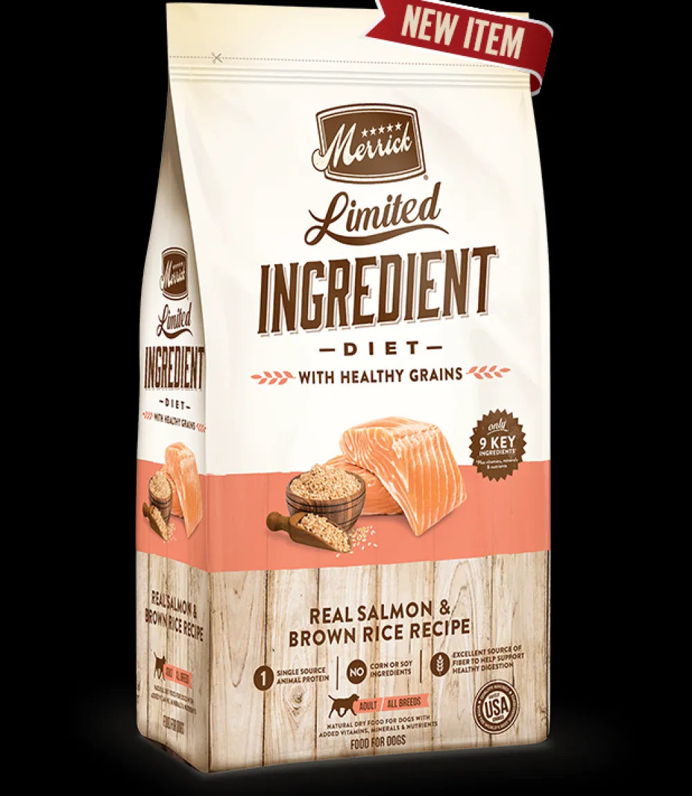 Merrick Dry Food^Limited Ingredient Diet Real Salmon & Brown Rice Recipe Dry Dog Food, 4-lb