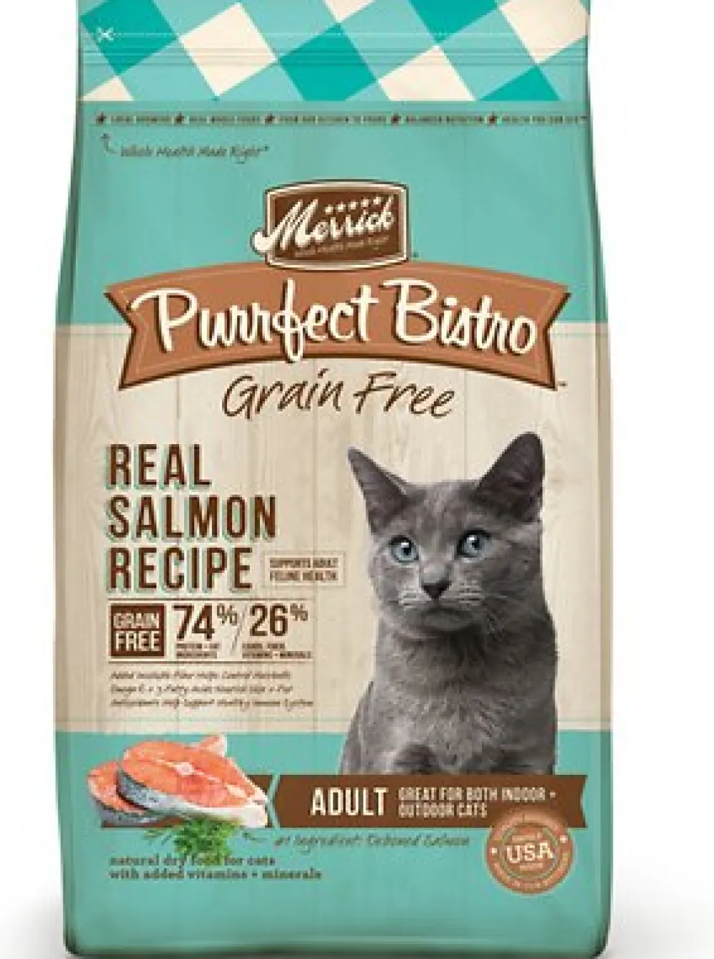 Merrick Dry Food^Purrfect Bistro Grain-Free Real Salmon Recipe Adult Dry Cat Food, 4-lb