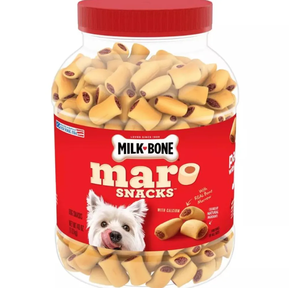 Milk-Bone Biscuits & Crunchy Treats^MaroSnacks with Real Bone Marrow Dog Treats, Small, 40-oz