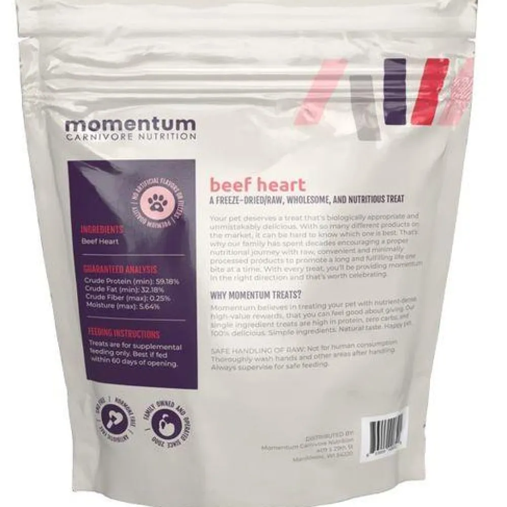 Momentum Carnivore Nutrition Freeze-Dried Treats | Freeze-Dried Treats^Beef Heart Freeze-Dried Dog & Cat Treats, 3-oz