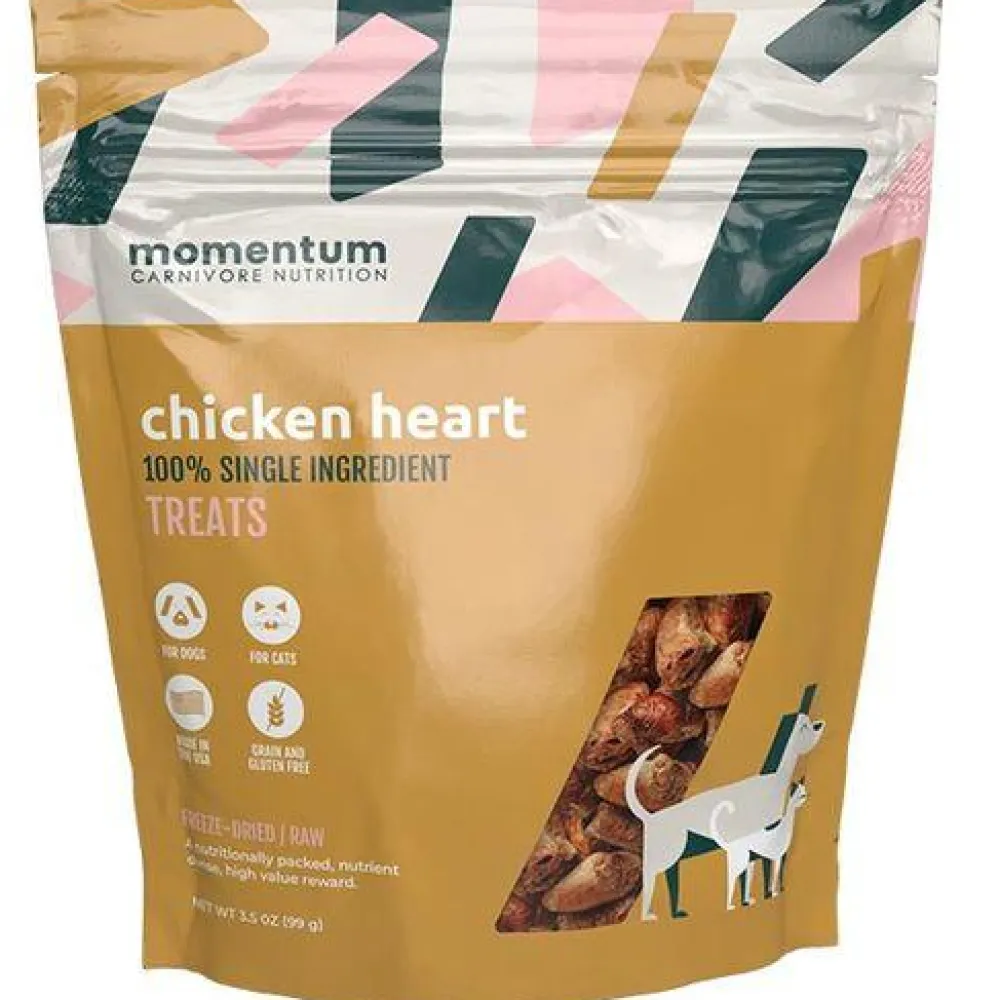Momentum Carnivore Nutrition Freeze-Dried Treats | Freeze-Dried Treats^Chicken Heart Freeze-Dried Dog & Cat Treats, 3.5-oz