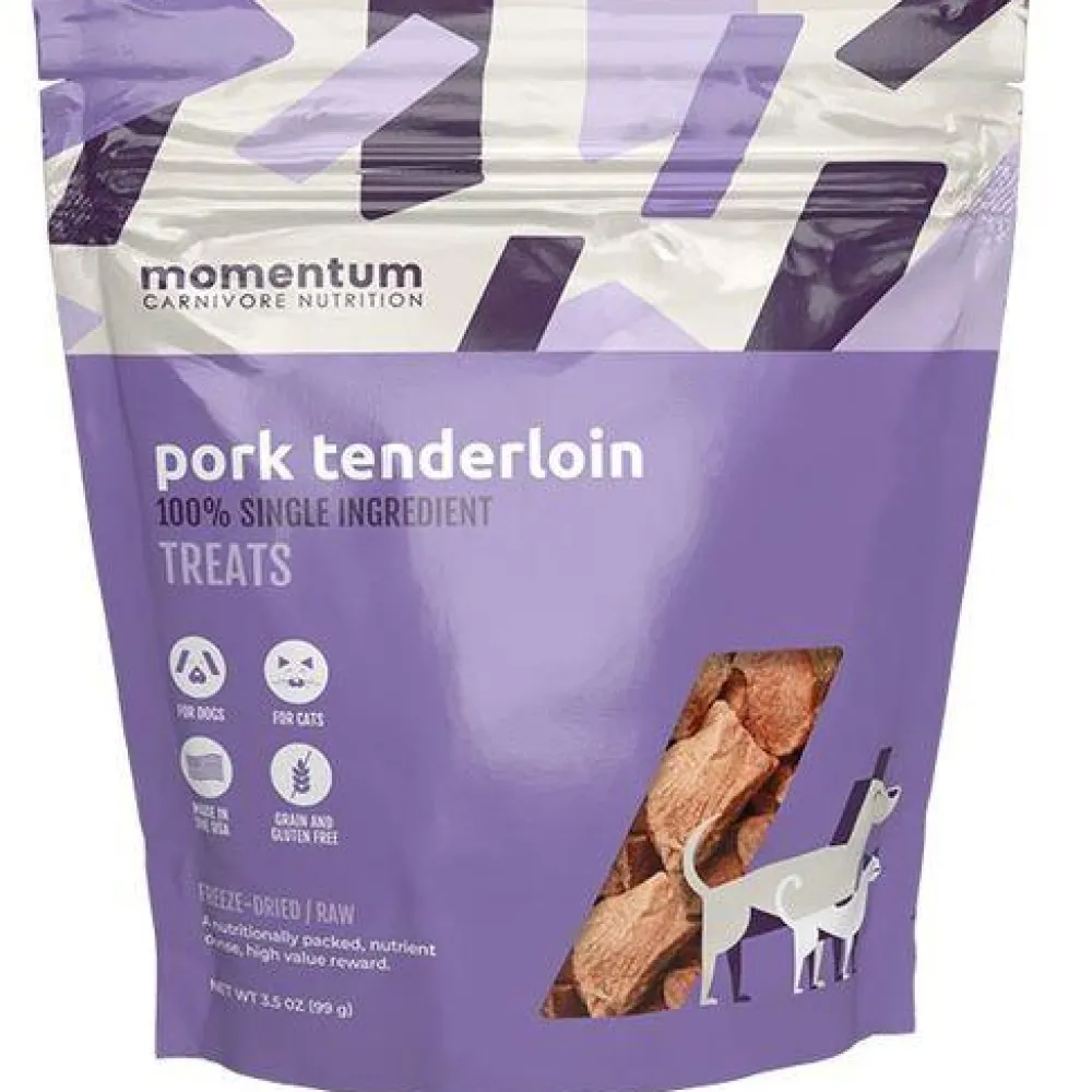 Momentum Carnivore Nutrition Freeze-Dried Treats | Freeze-Dried Treats^Pork Tenderloin Freeze-Dried Dog & Cat Treats, 3.5-oz