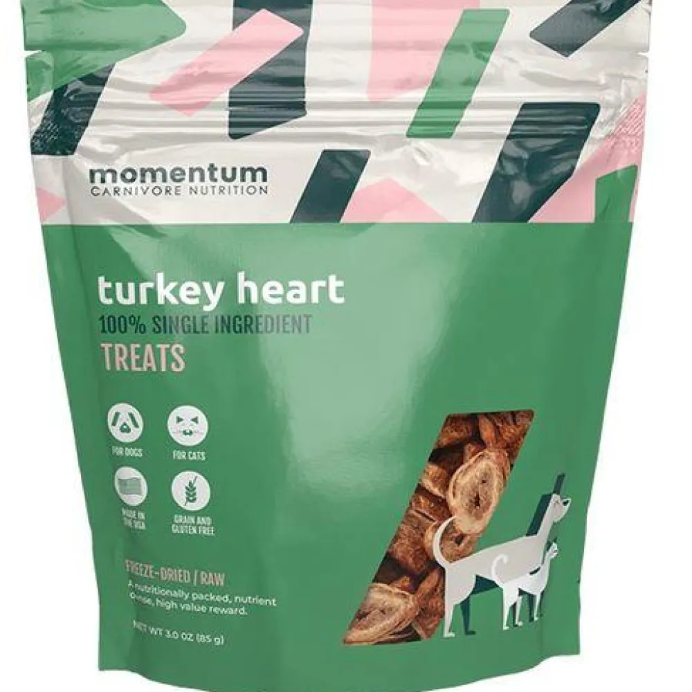 Momentum Carnivore Nutrition Freeze-Dried Treats | Freeze-Dried Treats^Turkey Heart Freeze-Dried Dog & Cat Treats, 3-oz