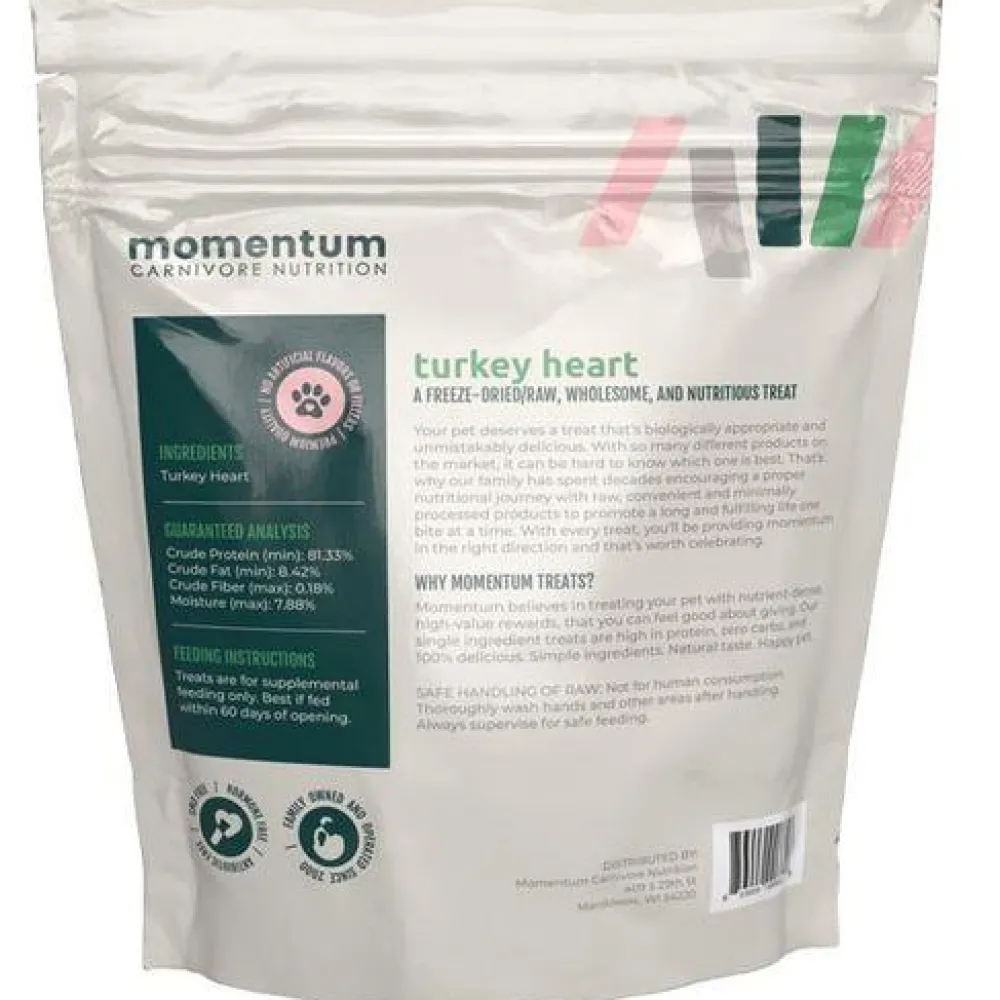 Momentum Carnivore Nutrition Freeze-Dried Treats | Freeze-Dried Treats^Turkey Heart Freeze-Dried Dog & Cat Treats, 3-oz