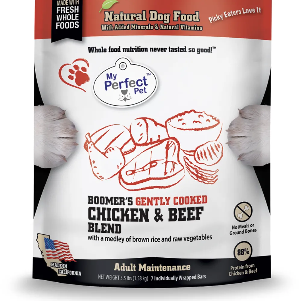 My Perfect Pet Frozen Food^Boomer's Chicken & Beef Blend Frozen Dog Food, 3.5-lb