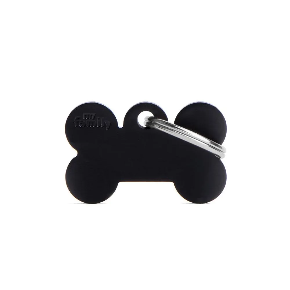 Myfamily Leashes & Collars | Leashes & Collars^Basic Aluminum Bone Pet ID Tag, Black, Small
