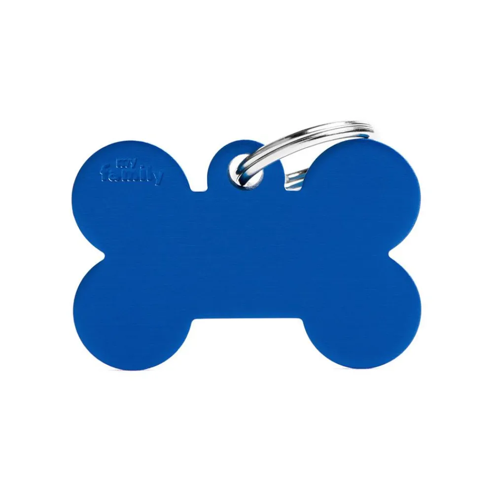 Myfamily Leashes & Collars | Leashes & Collars^Basic Aluminum Bone Pet ID Tag, Blue, Big