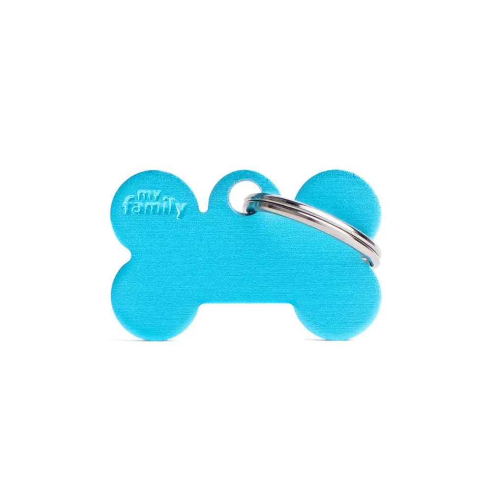 Myfamily Leashes & Collars | Leashes & Collars^Basic Aluminum Bone Pet ID Tag, Light Blue, Small