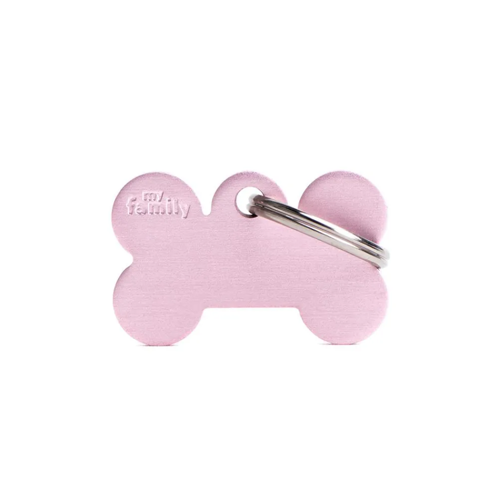 Myfamily Leashes & Collars | Leashes & Collars^Basic Aluminum Bone Pet ID Tag, Pink, Small