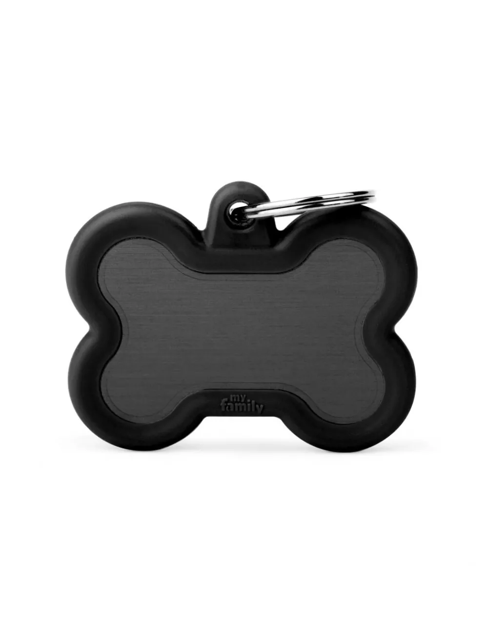 Myfamily Leashes & Collars | Leashes & Collars^Bone Aluminum Rubber Pet ID Tag, Black, Regular