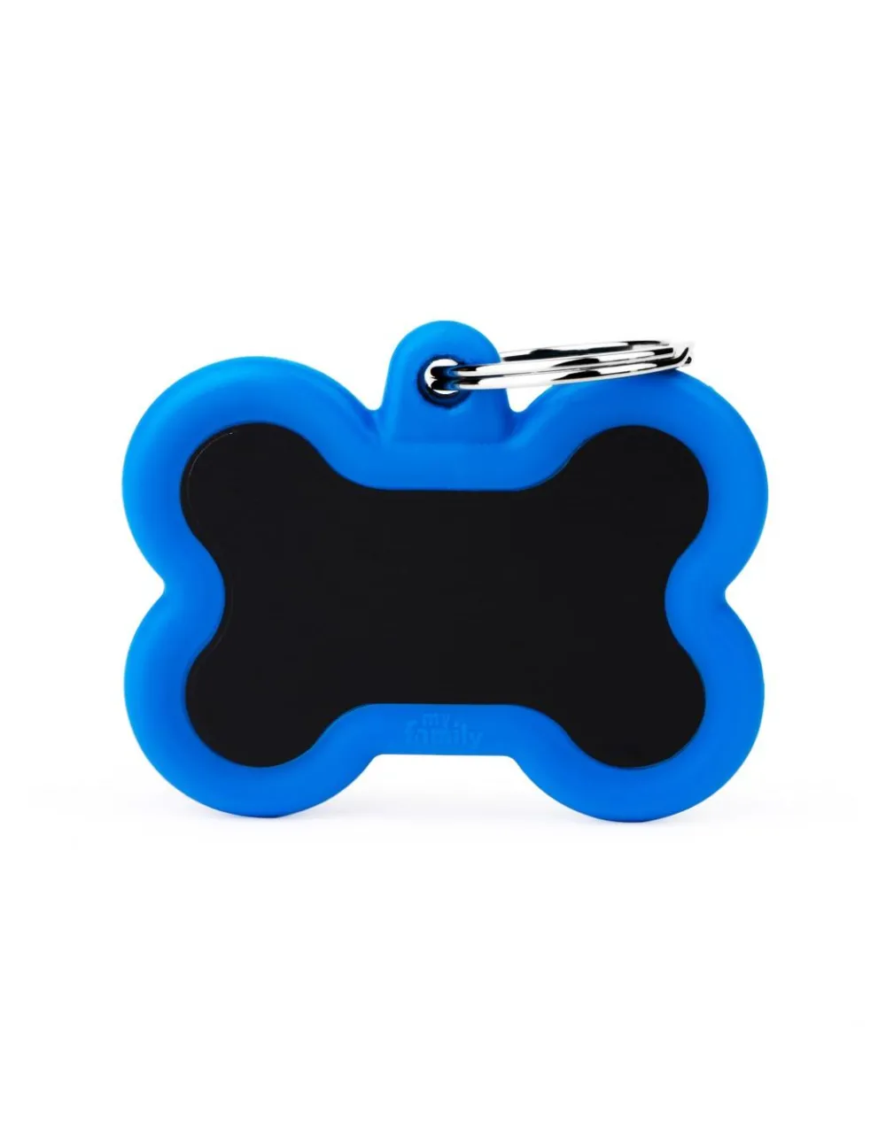 Myfamily Leashes & Collars | Leashes & Collars^Bone Aluminum Rubber Pet ID Tag, Black/Blue, Regular