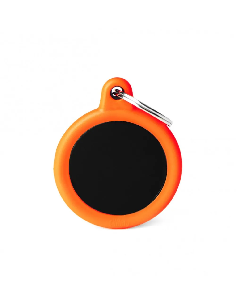 Myfamily Leashes & Collars | Leashes & Collars^Circle Aluminum Rubber Pet ID Tag, Black/Orange