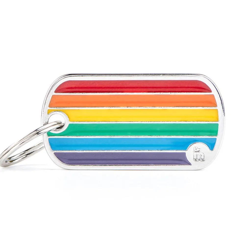 Myfamily Leashes & Collars | Leashes & Collars^Flags Rainbow Pet ID Tag, Medium