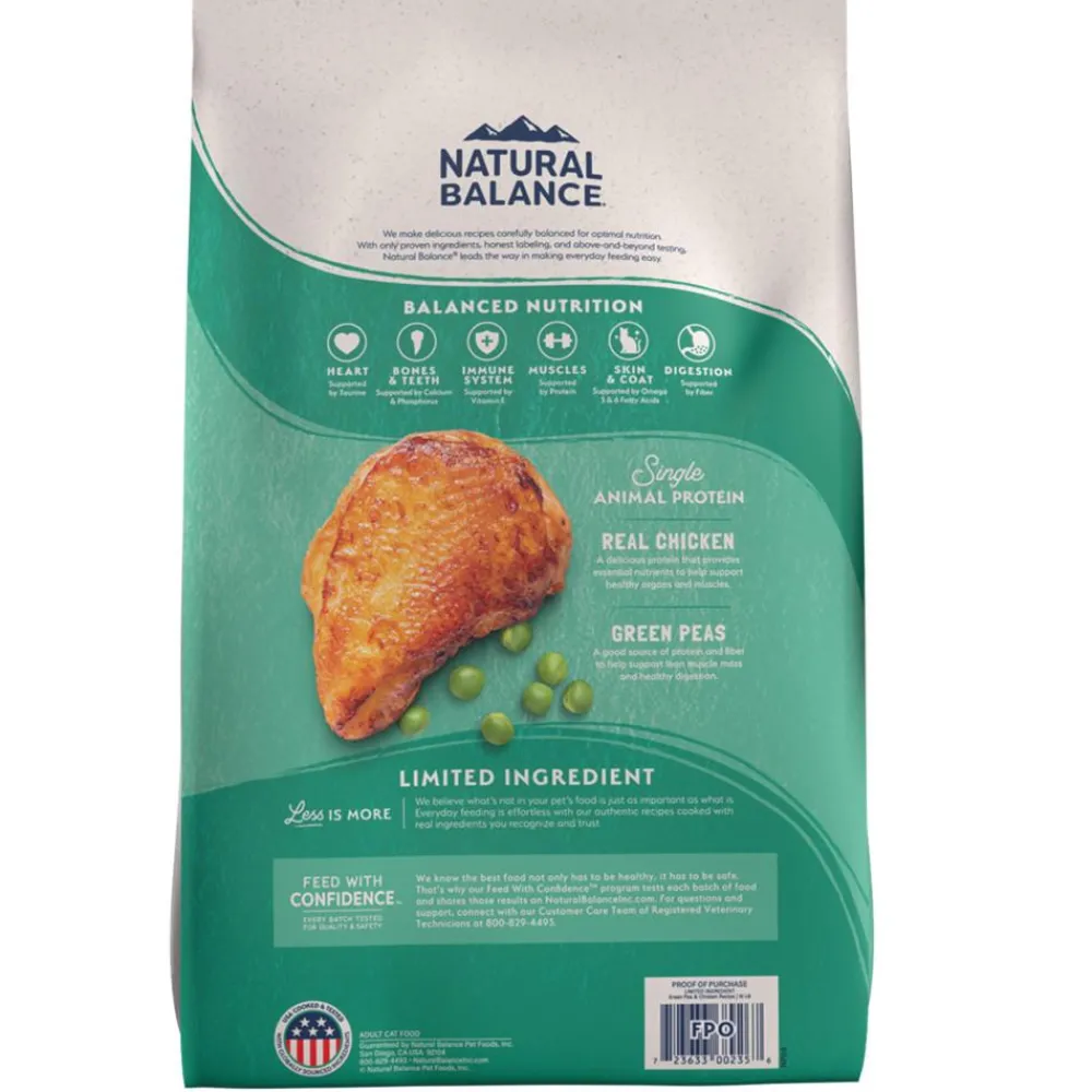 Natural Balance Pet Foods Dry Food^Natural Balance Limited Ingredient Chicken & Green Pea Recipe Grain-Free Dry Cat Food, 4-lb