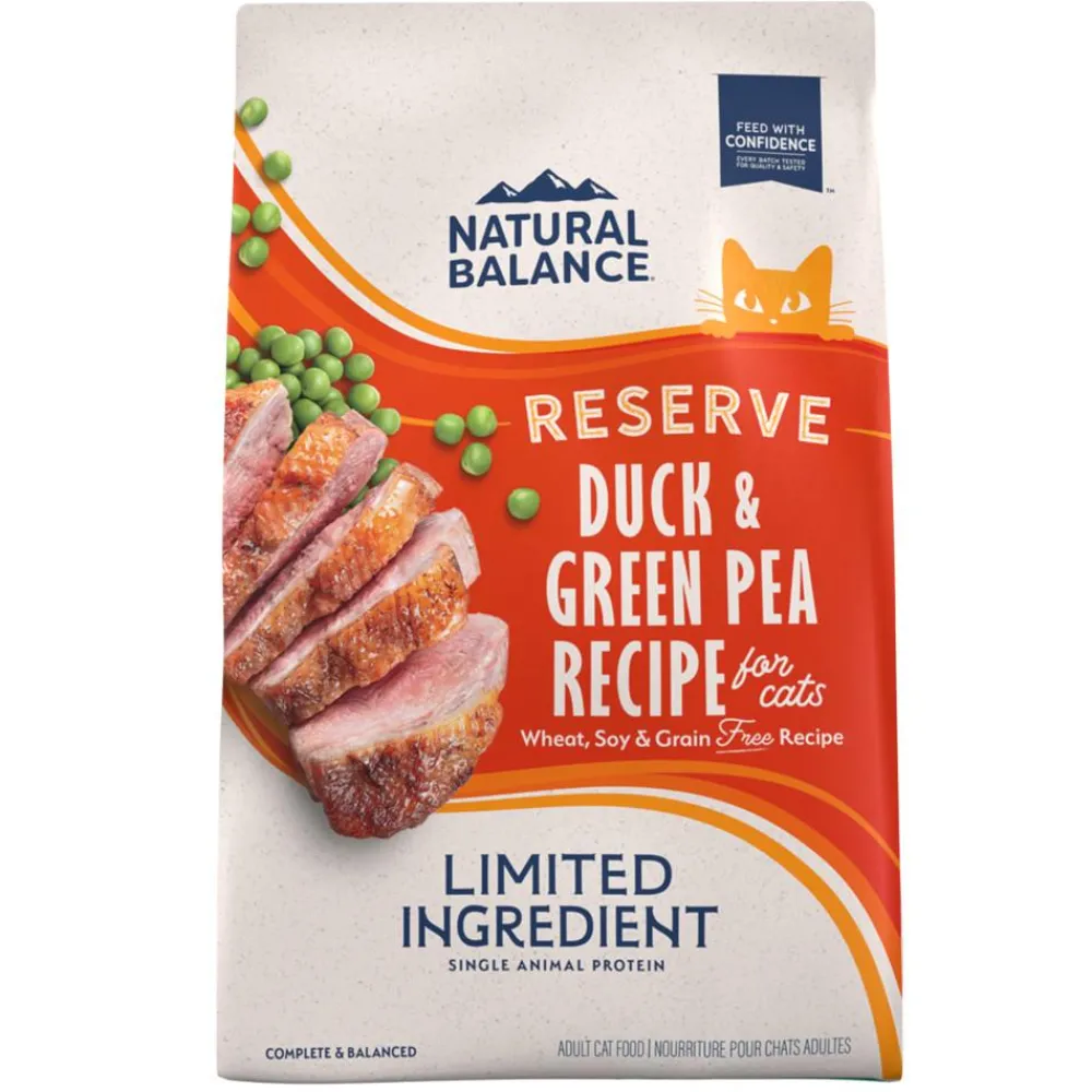 Natural Balance Pet Foods Dry Food^Natural Balance Limited Ingredient Reserve Duck & Green Pea Recipe Grain-Free Dry Cat Food, 4-lb