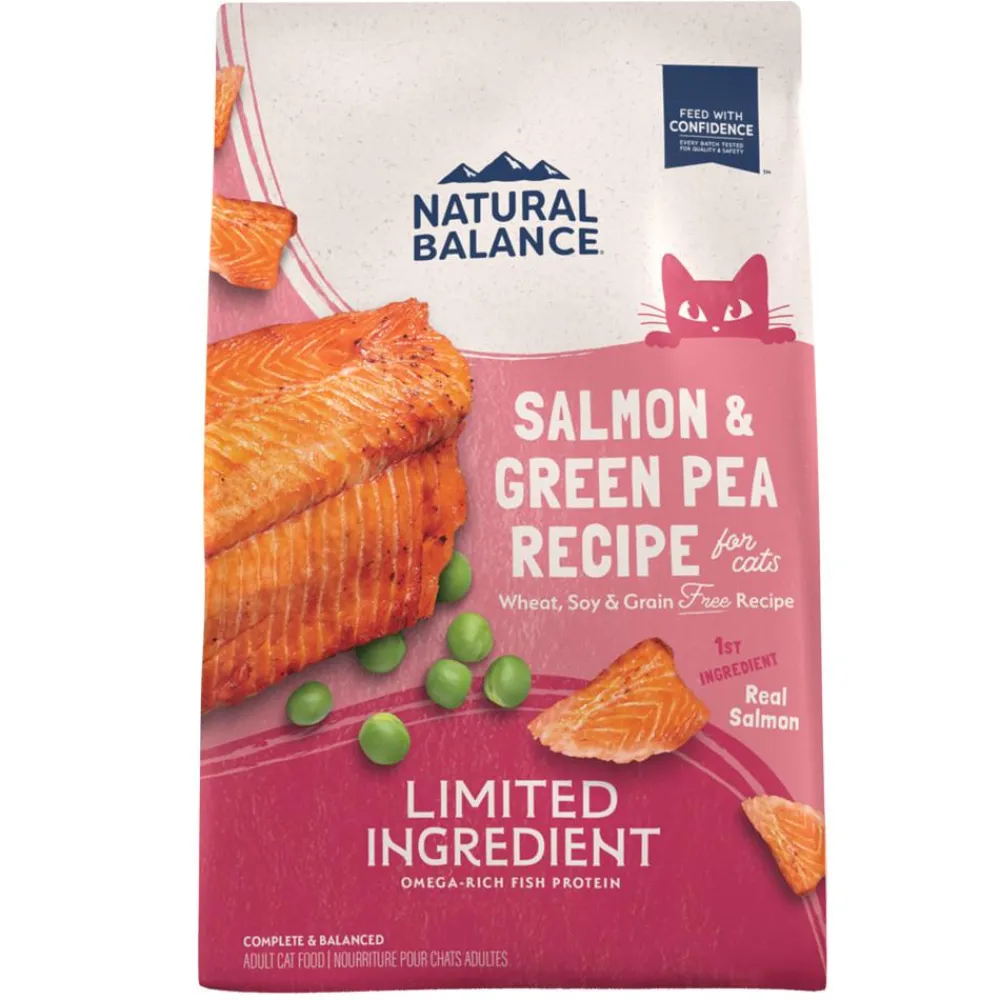 Natural Balance Pet Foods Dry Food^Natural Balance Limited Ingredient Salmon & Green Pea Recipe Grain-Free Dry Cat Food, 4-lb