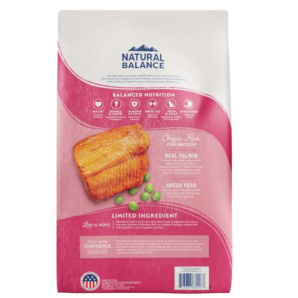 Natural Balance Pet Foods Dry Food^Natural Balance Limited Ingredient Salmon & Green Pea Recipe Grain-Free Dry Cat Food, 4-lb