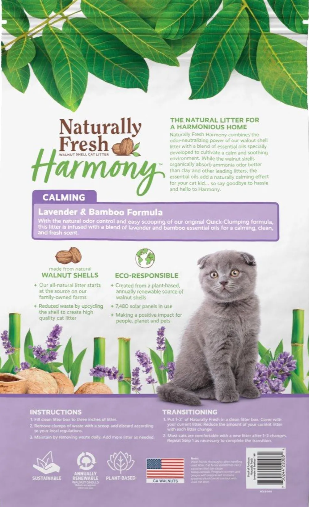 Naturally Fresh Litter & Accessories | Litter & Accessories^Harmony Lavender & Bamboo Scented Clumping Cat Litter, 14-lb