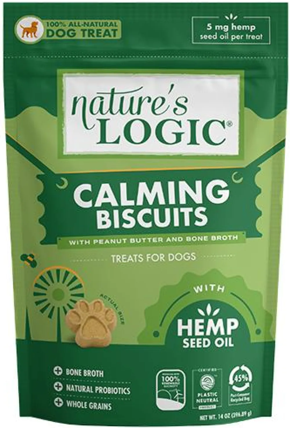 Nature's Logic Biscuits & Crunchy Treats^Calming Biscuits Dog Treats, 14-oz