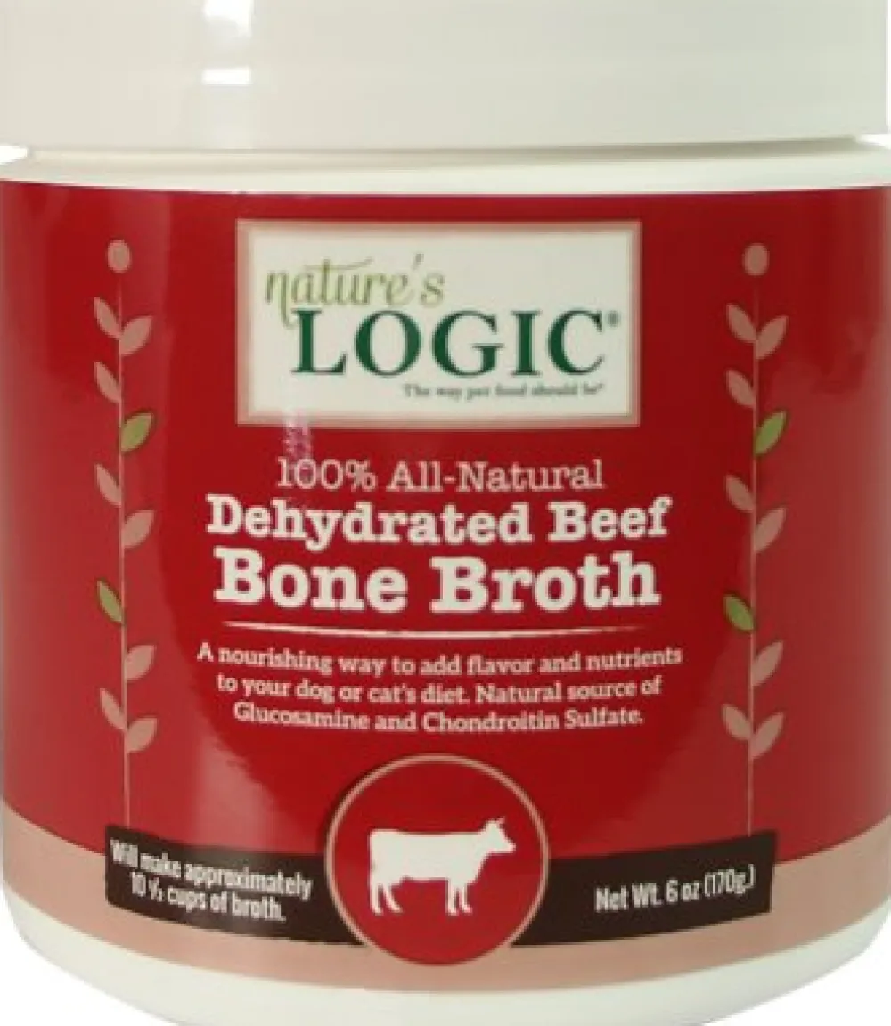 Nature's Logic Food Toppings | Broth^Dehydrated Beef Bone Broth for Dogs & Cats, 6-oz tub