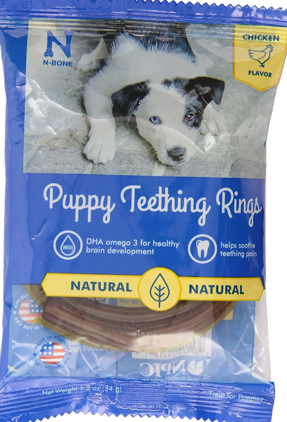 N-Bone Dental & Hard Chews^Puppy Teething Ring Chicken Flavor Dog Treats, 1-pk