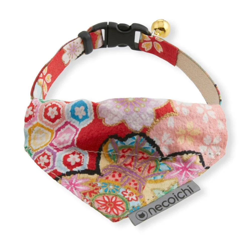 Necoichi Leashes & Collars | Leashes & Collars^Bandana Collar with Air Tag Pocket for Cats, Blossoms Red, One Size