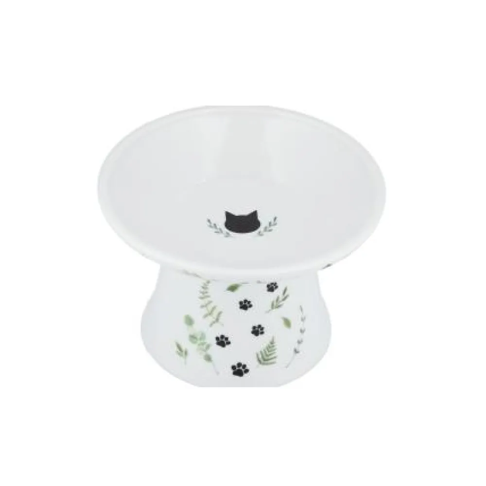 Necoichi Bowls & Feeders | Bowls & Feeders^Tilted Stress Free Raised Cat Food Bowl, Go Green, 6.06 x 6.06 x 4.13-in
