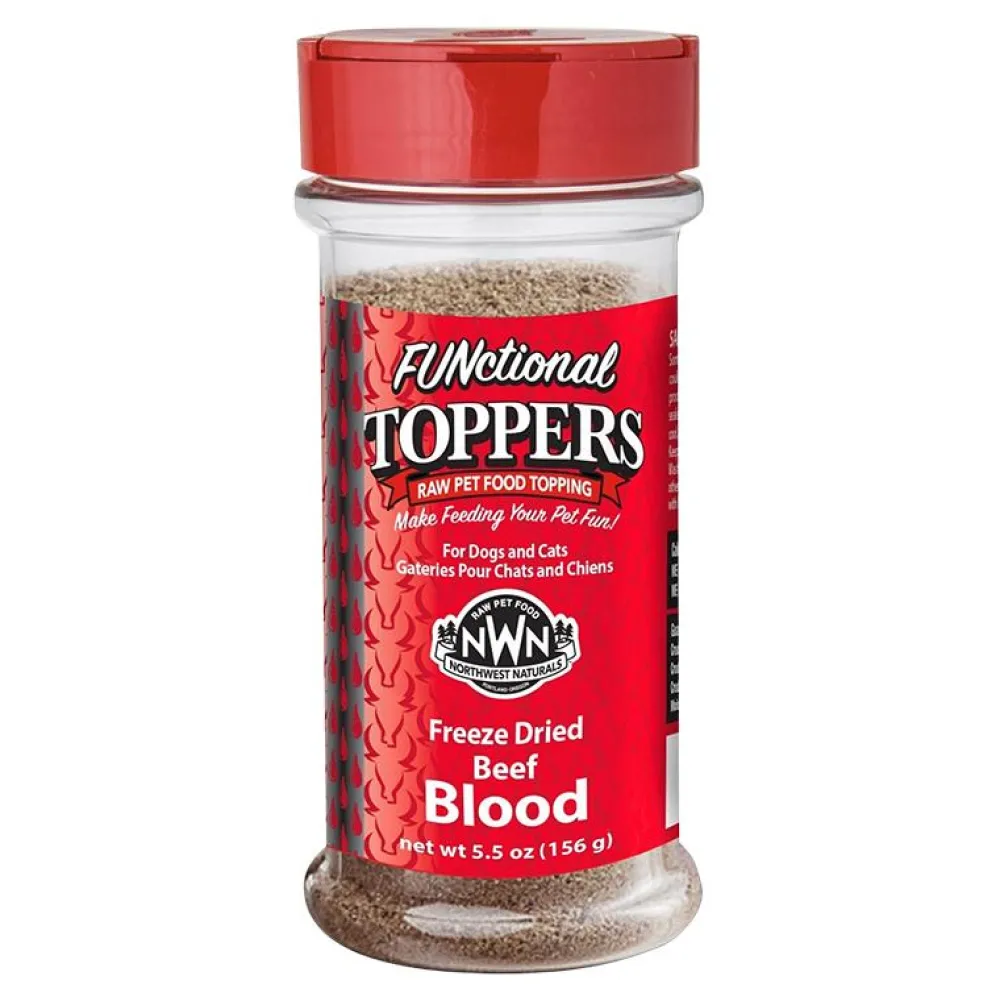 Northwest Naturals Food Toppings | Food Toppings^FUNctional Beef Blood Freeze-Dried Dog & Cat Food Topper, 5.5-oz