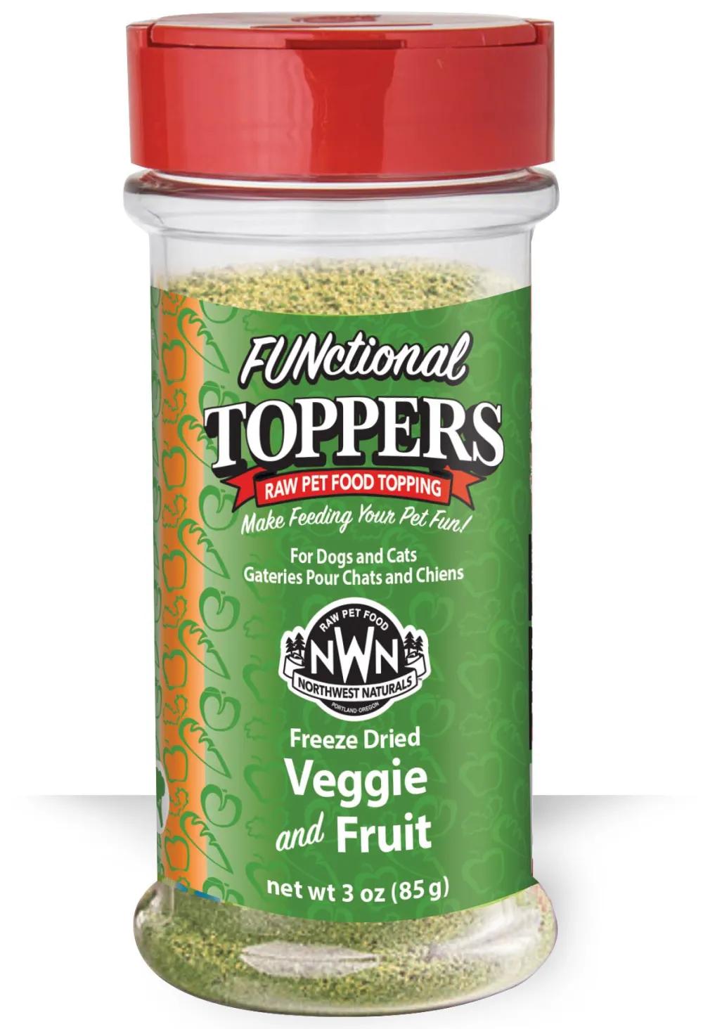 Northwest Naturals Food Toppings | Food Toppings^FUNctional Veggie & Fruit Freeze-Dried Dog & Cat Food Topper, 3-oz